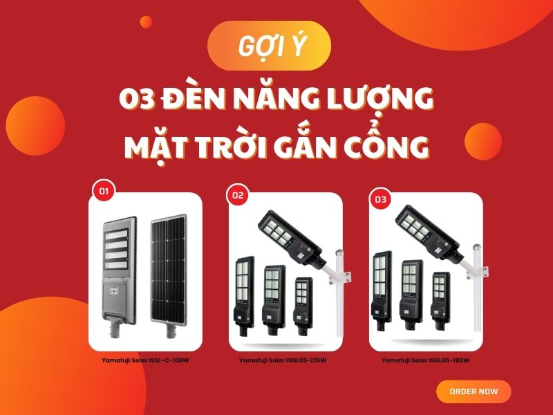 Gợi ý 3 đèn năng lượng mặt trời gắn cổng nên mua nhất