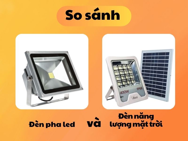 So sánh đèn pha led và đèn năng lượng mặt trời