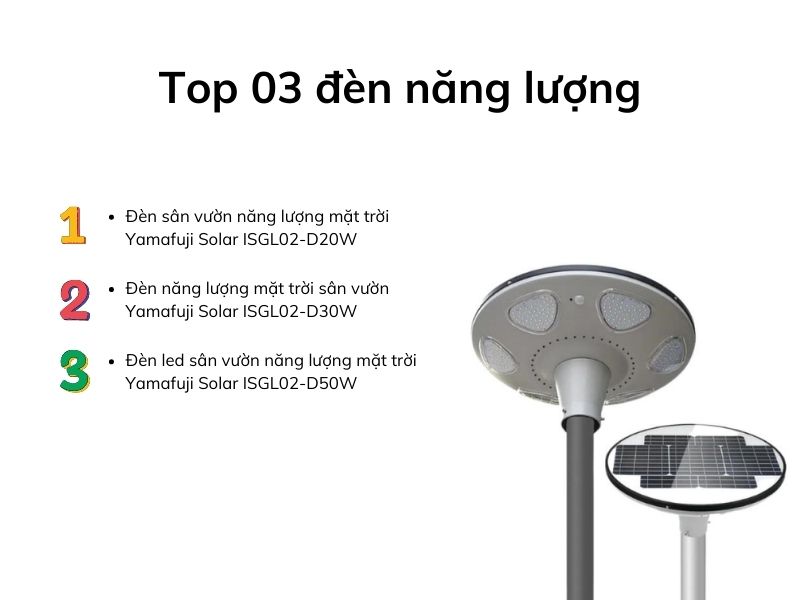 TOP 3 đèn năng lượng mặt trời cho sân vườn, biển quảng cáo.