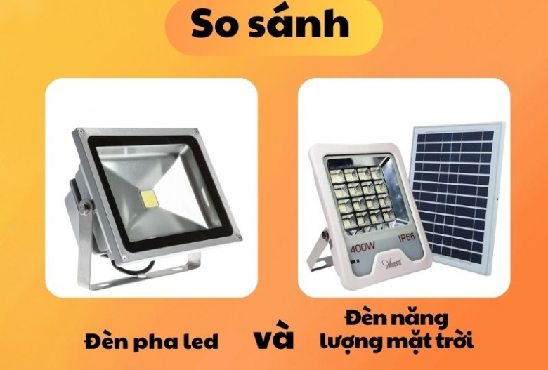 So sánh đèn pha led và đèn năng lượng mặt trời