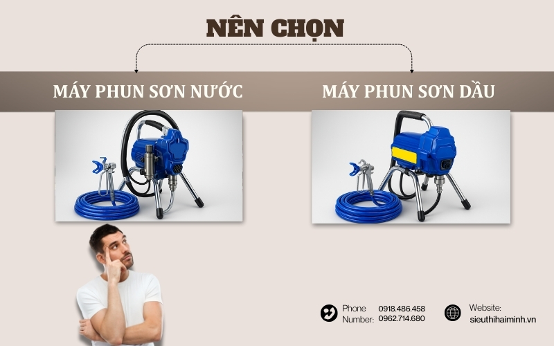 Nên chọn máy phun sơn nước hay máy phun sơn dầu?