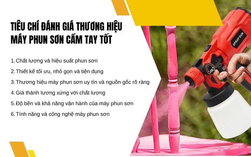 Tiêu Chí Đánh Giá Thương Hiệu Máy Phun Sơn Cầm Tay Tốt