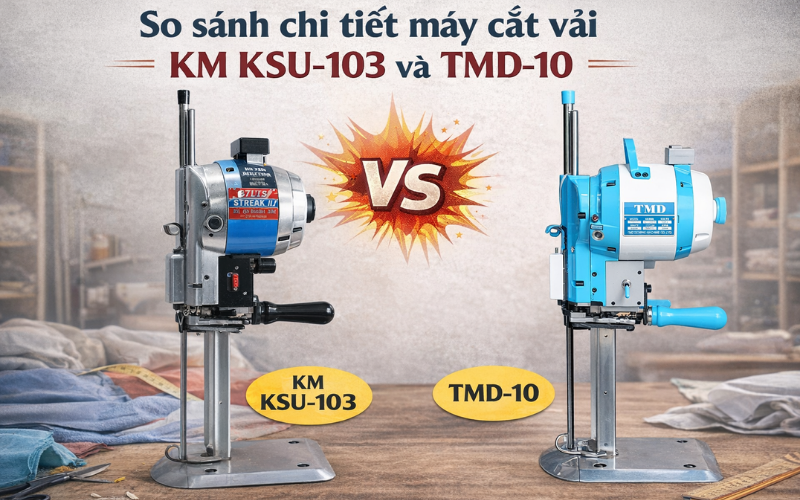 So sánh chi tiết máy cắt vải KM KSU-103 và TMD-10