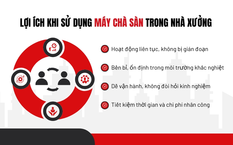 Lợi ích khi sử dụng máy chà sàn trong nhà xưởng