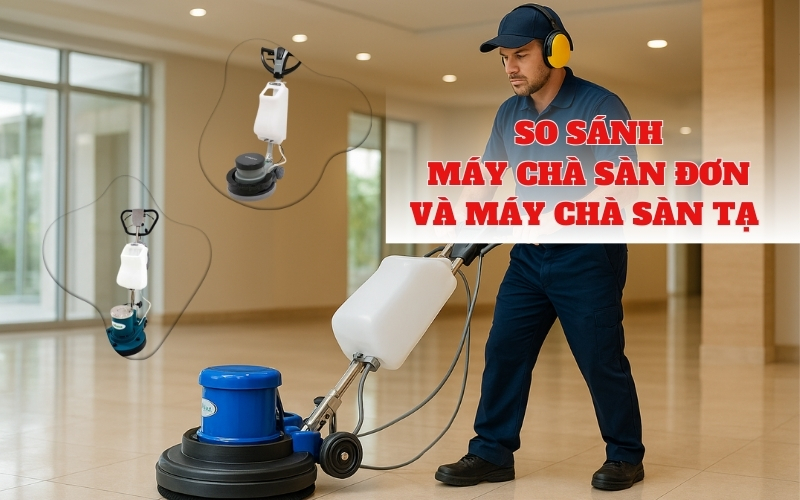 So sánh máy chà sàn đơn và máy chà sàn tạ nói riêng