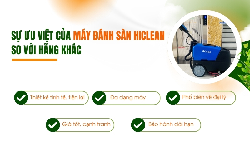 Sự ưu việt của máy đánh sàn Hiclean so với hãng khác