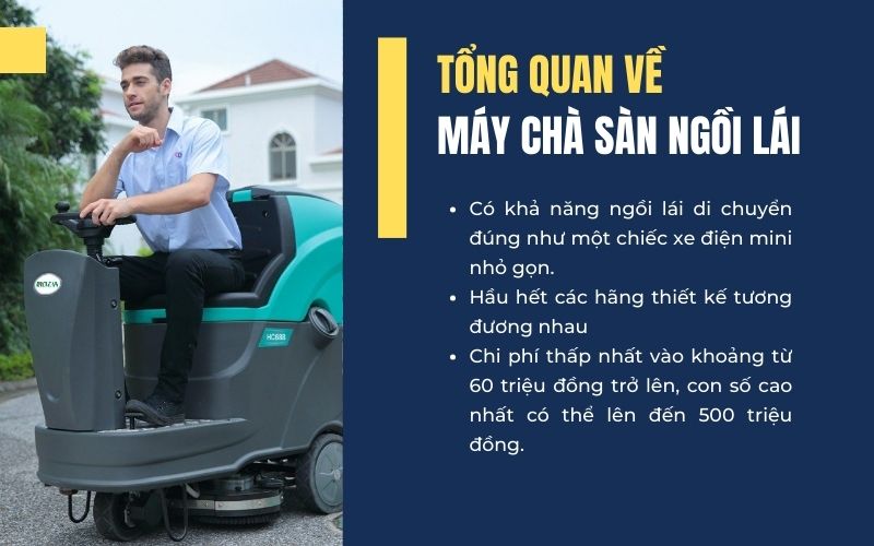 Tổng quan về máy chà sàn ngồi lái