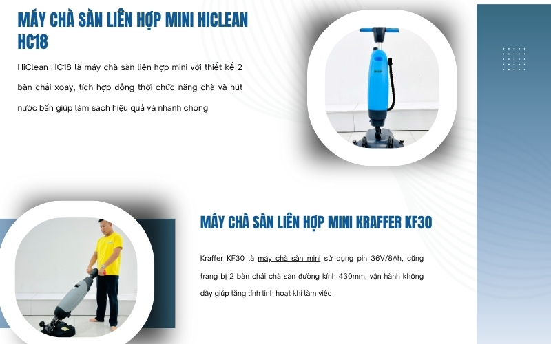 Tổng quan về máy đánh sàn mini HC18 và KF30