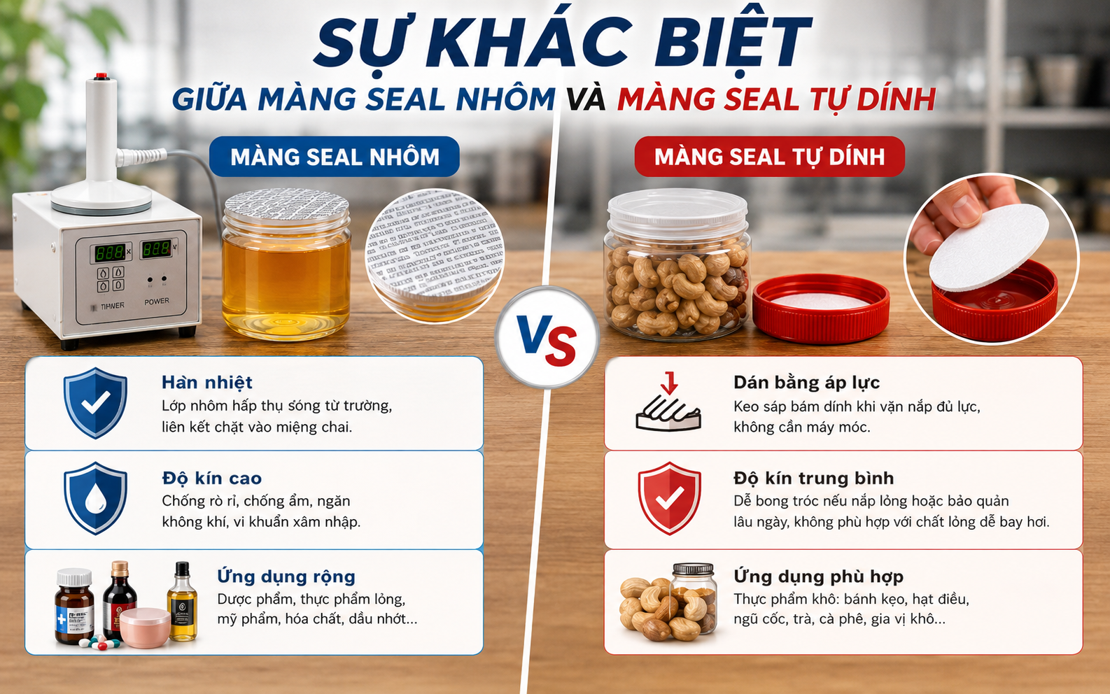 Sự Khác Biệt Giữa Màng Seal Nhôm Và Màng Siu Tự Dính