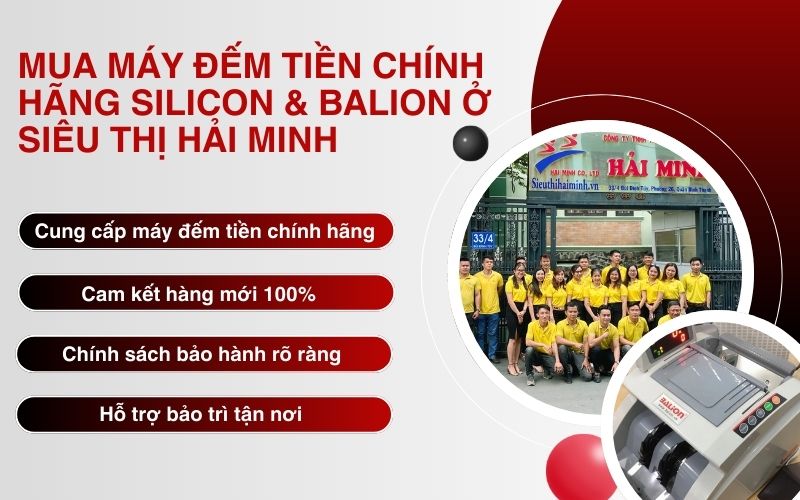 Mua máy đếm tiền chính hãng Silicon & Balion ở đâu uy tín?