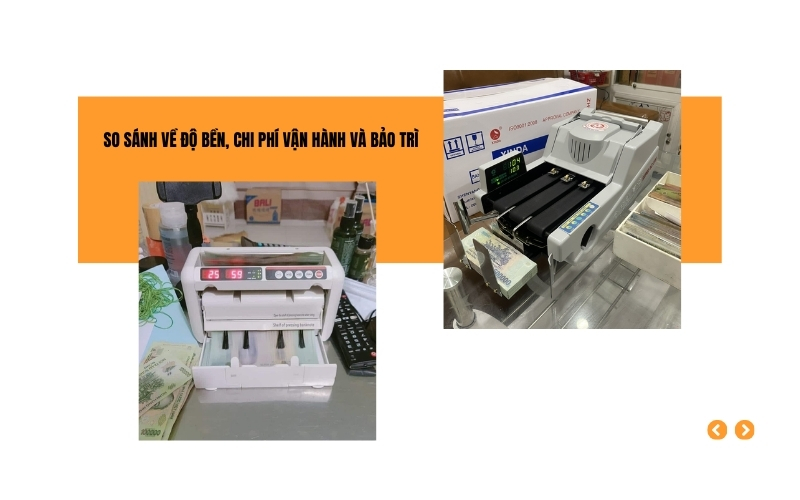 So sánh chi phí máy đếm tiền mini và máy đếm công nghiệp