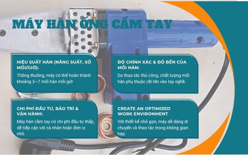 So sánh máy hàn ống HDPE cầm tay và thủy lực