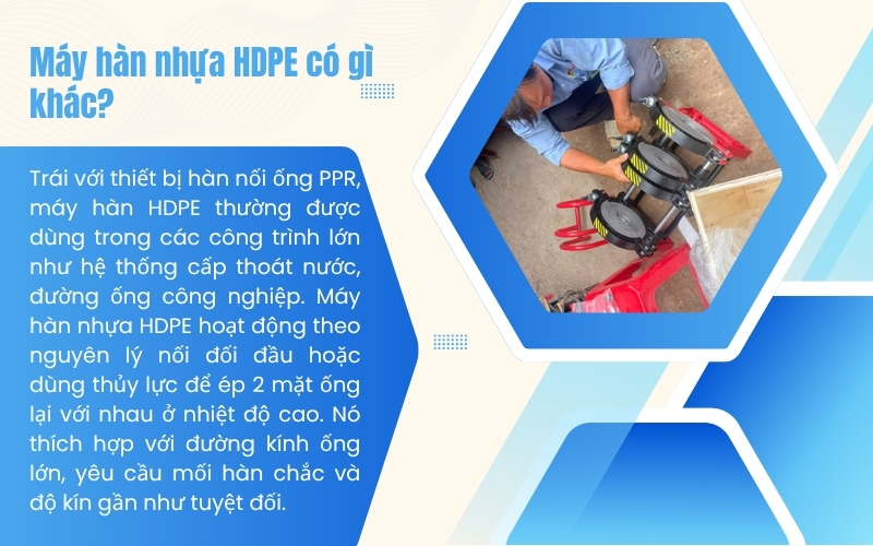 So sánh máy hàn ống PPR và Máy hàn nhựa HDPE