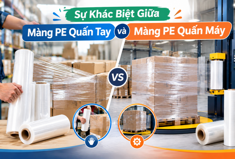 Sự Khác Biệt Giữa Màng Pe Quấn Tay Và Màng Pe Quấn Máy