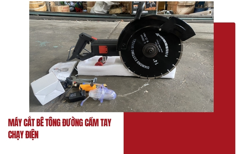 Máy cắt bê tông đường cầm tay chạy điện