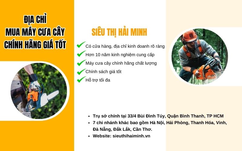 Siêu thị Hải Minh cung cấp máy cưa cây chính hãng