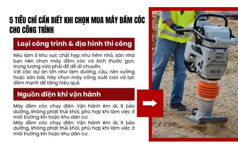 5 tiêu chí cần biết khi chọn mua máy đầm cóc cho công trình