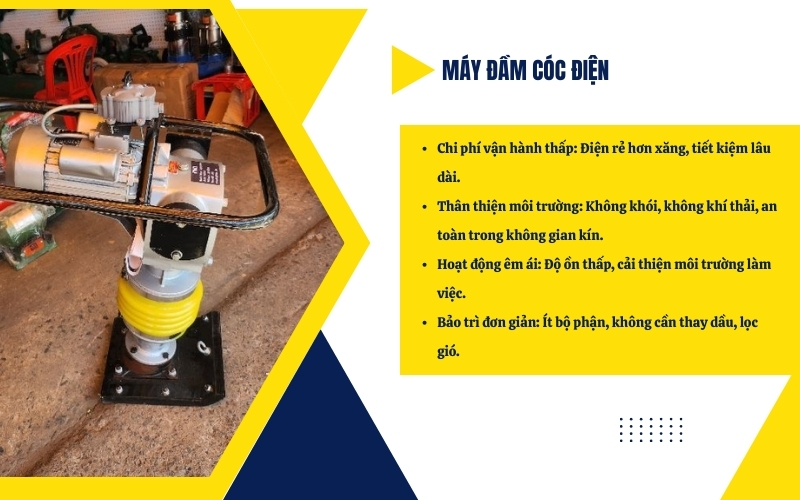 Nên chọn máy đầm cóc điện hay xăng