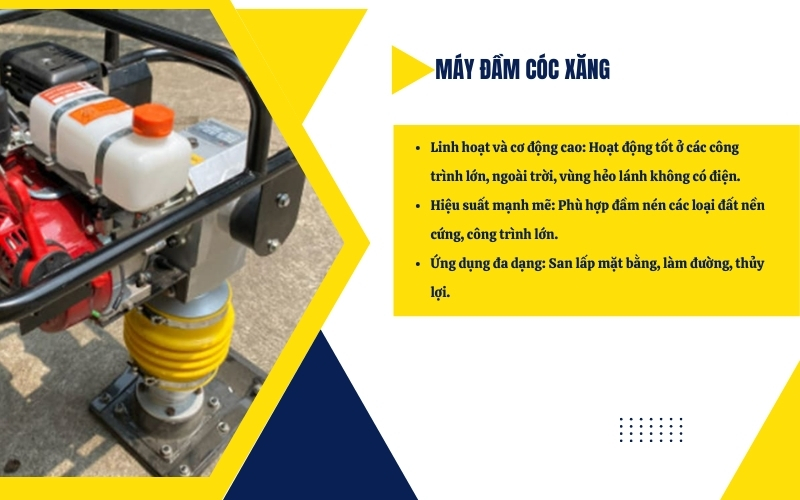 Nên chọn máy đầm cóc chạy xăng hay điện