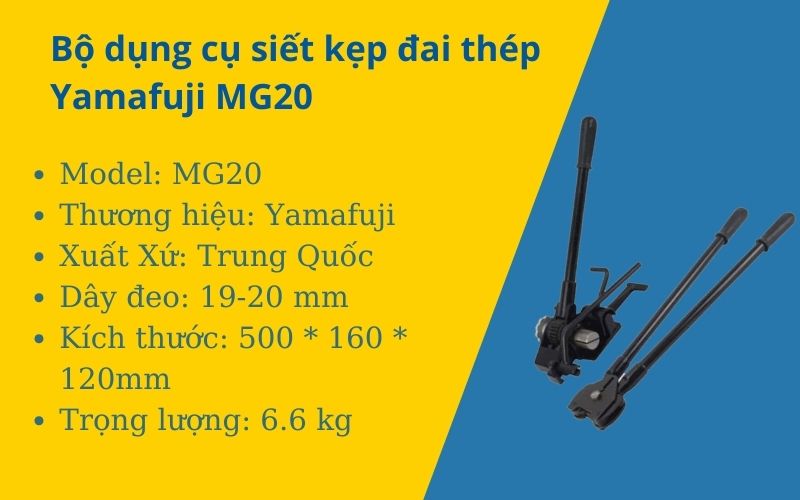 Bộ dụng cụ siết kẹp đai thép MG20