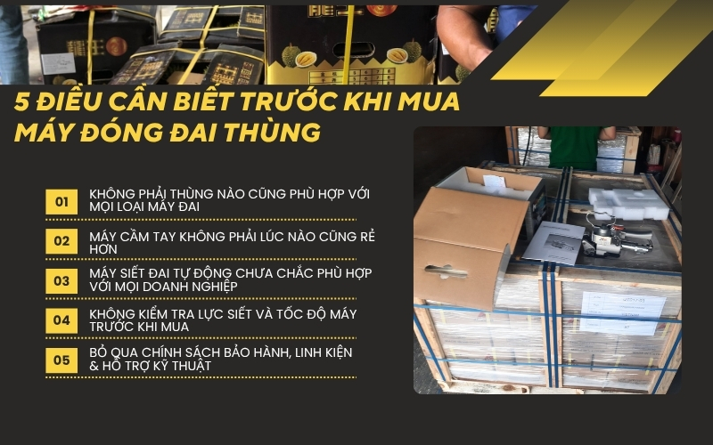 5 điều cần biết trước khi mua máy đóng đai thùng