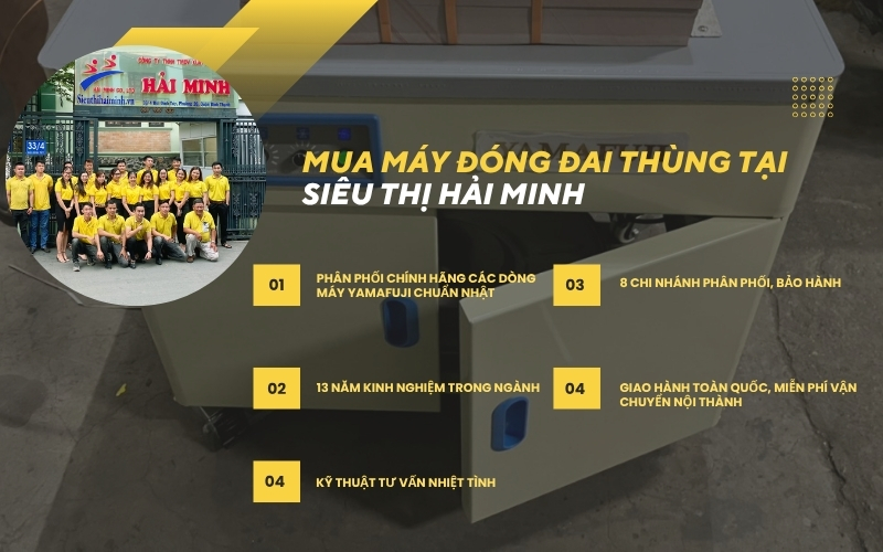 Tại sao nên mua máy đóng đai thùng tại Siêu Thị Hải Minh?