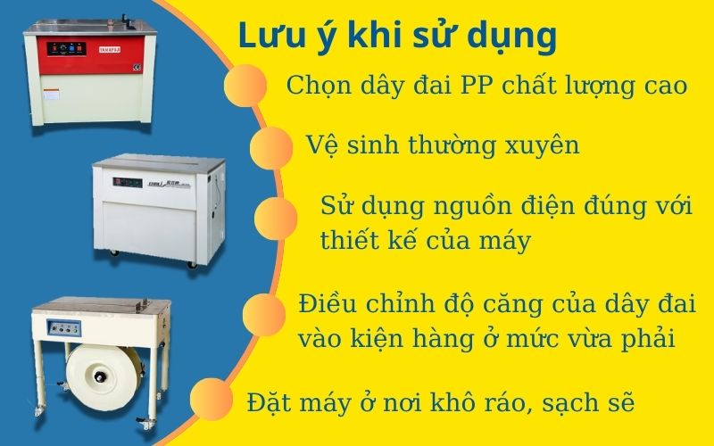 Lưu ý khi sử dụng máy đóng đai thùng