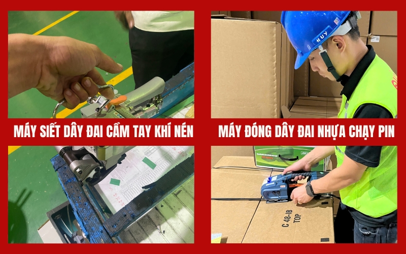 Máy siết dây đai cầm tay khí nén và chạy pin Yamafuji