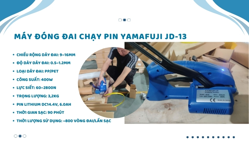 Máy đóng đai chạy pin Yamafuji JD-13