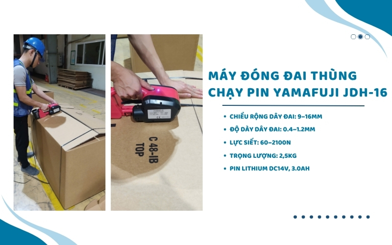 Máy đóng đai thùng chạy pin Yamafuji JDH-16