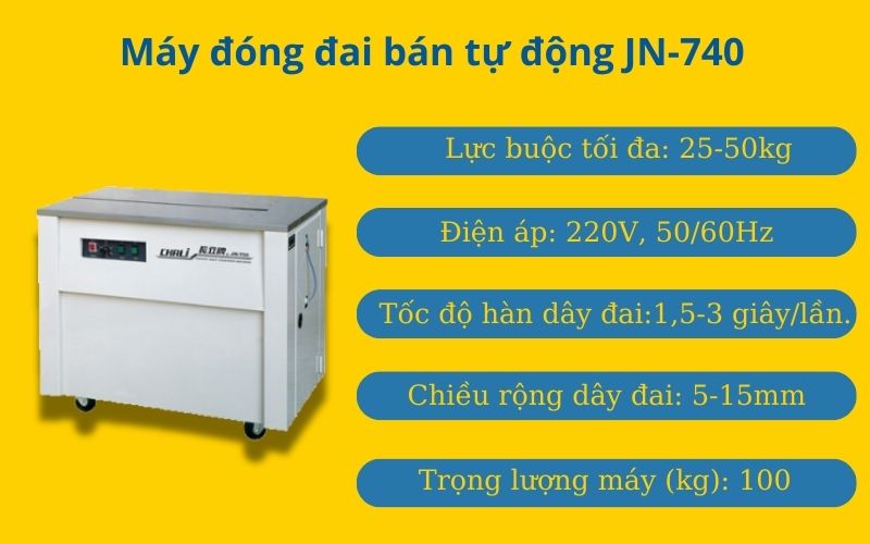 Máy đóng đai bán tự động JN-740