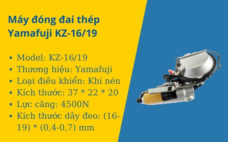 máy đóng đai thép Yamafuji model KZ-16/19 