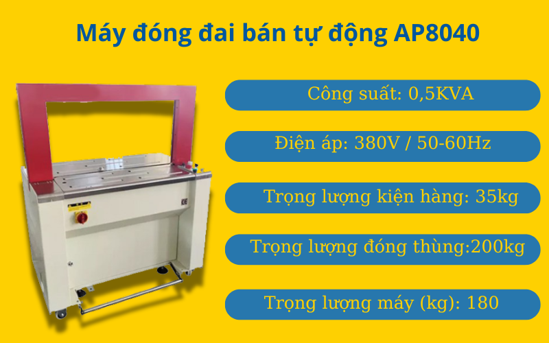  Máy đóng đai thùng bán tự động Yamafuji AP8040