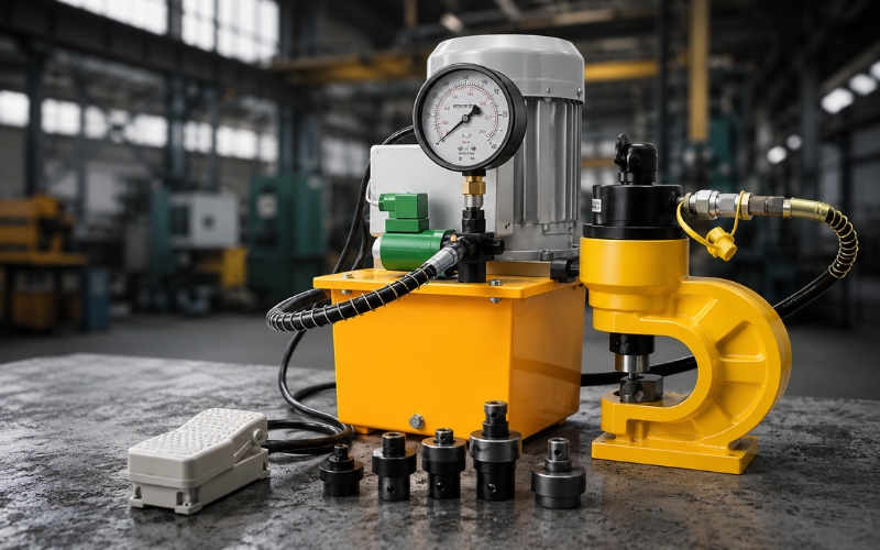 Máy đột lỗ dùng bơm điện thủy lực