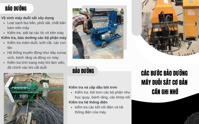Các bước bảo dưỡng máy duỗi sắt cơ bản cần ghi nhớ