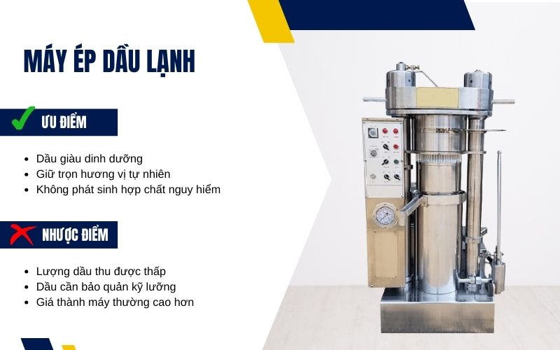 Ưu nhược điểm của máy ép dầu lạnh