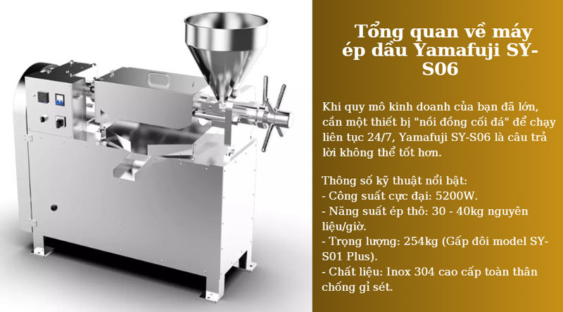 Tổng quan về máy ép dầu Yamafuji SY-S06