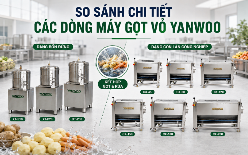 Các dòng máy gọt vỏ Yanwoo khác nhau ở điểm nào