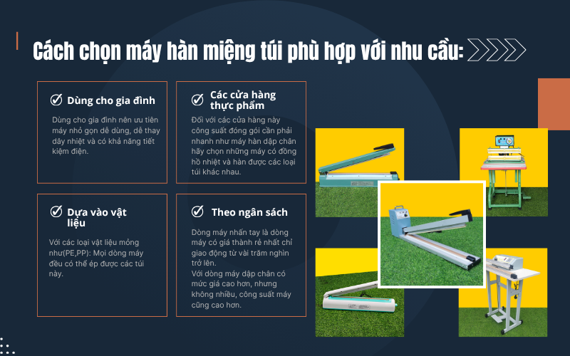 Nên lựa chọn máy hàn miệng túi dập tay hay đạp chân