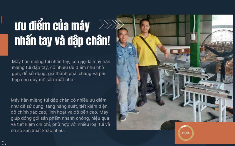 Nên lựa chọn máy hàn miệng túi dập tay hay đạp chân