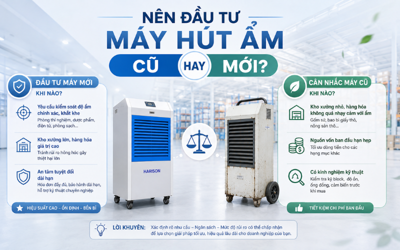 Nên đầu tư máy hút ẩm cũ hay mới