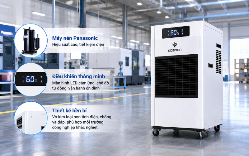 Tổng quan máy hút ẩm công nghiệp Kosmen