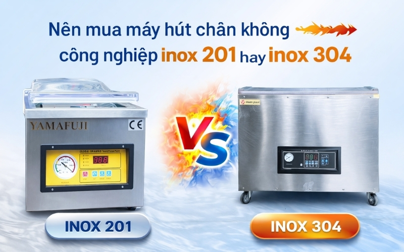 Nên mua máy hút chân không công nghiệp inox 201 hay inox 304