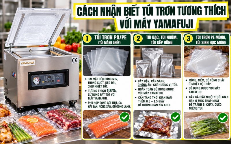 Cách nhận biết túi trơn tương thích với máy Yamafuji