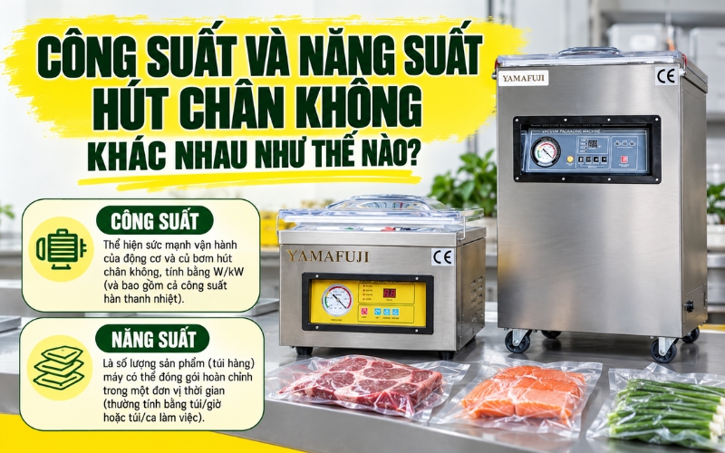 Công suất và năng suất hút chân không khác nhau như thế nào?