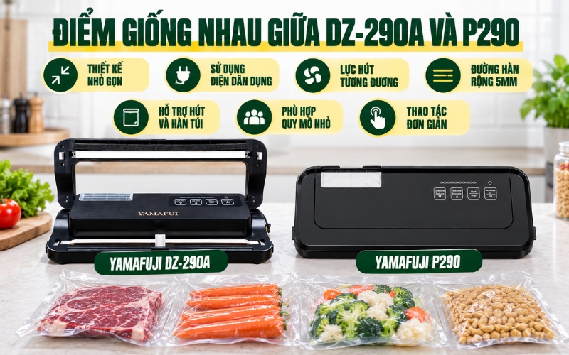 So Sánh Máy Hút Chân Không Yamafuji DZ-290A Và P290