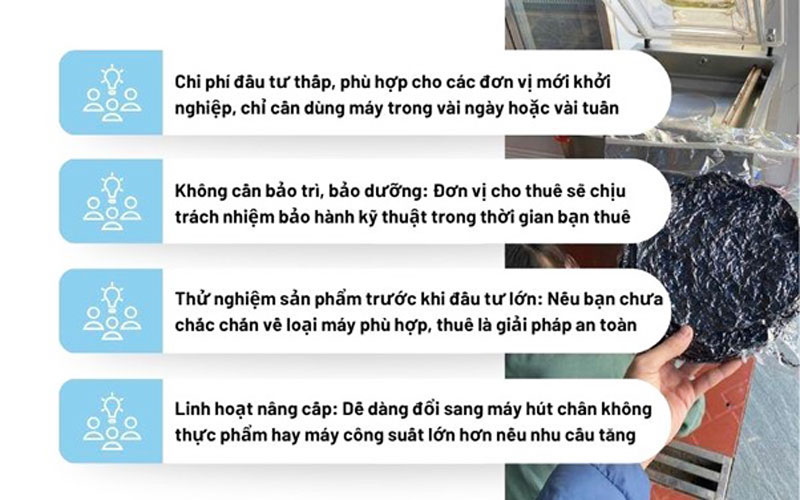 Ưu nhược điểm của việc thuê máy hút chân không