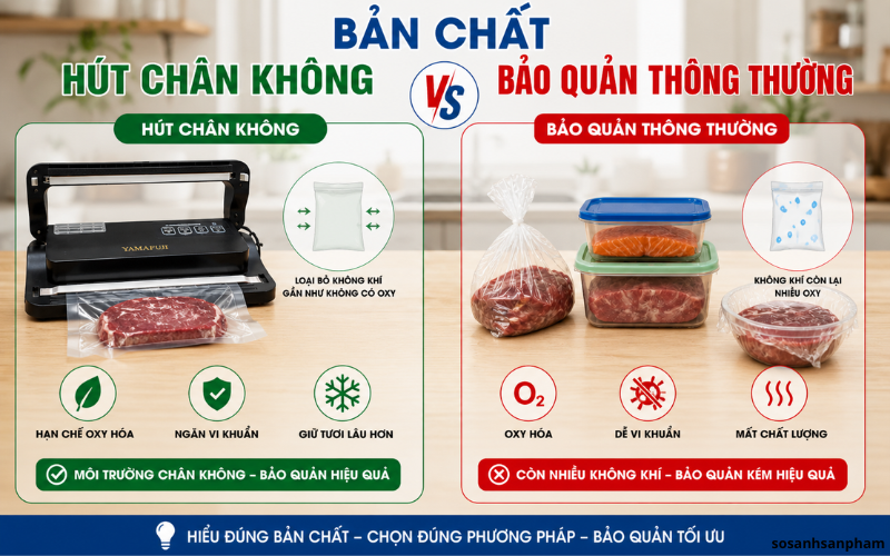 Bản chất của hút chân không và bảo quản thông thường