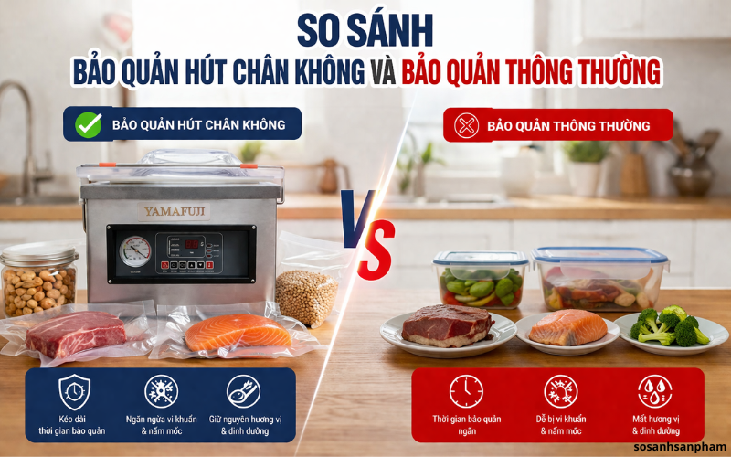 bảo quản hút chân không và bảo quản thông thường