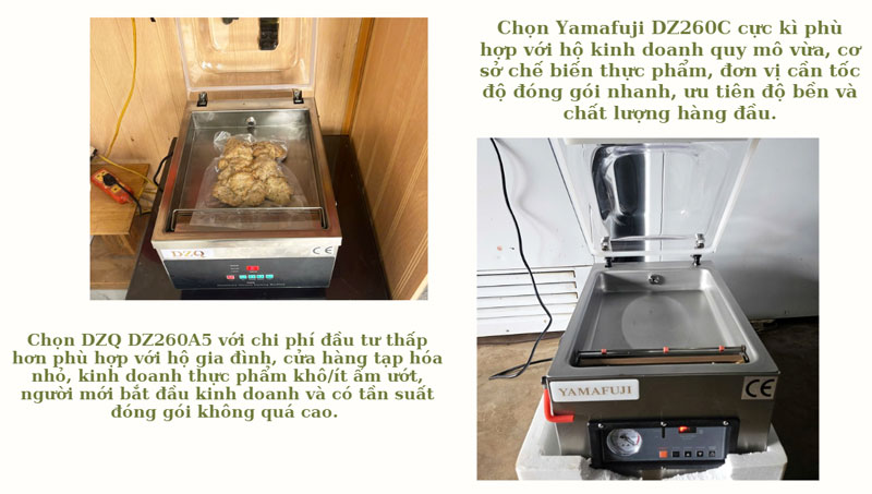 So sánh máy hút chân không để bàn Yamafuji DZ260C và DZQ DZ260A5 So sánh máy hút chân không để bàn Yamafuji DZ260C và DZQ DZ260A5